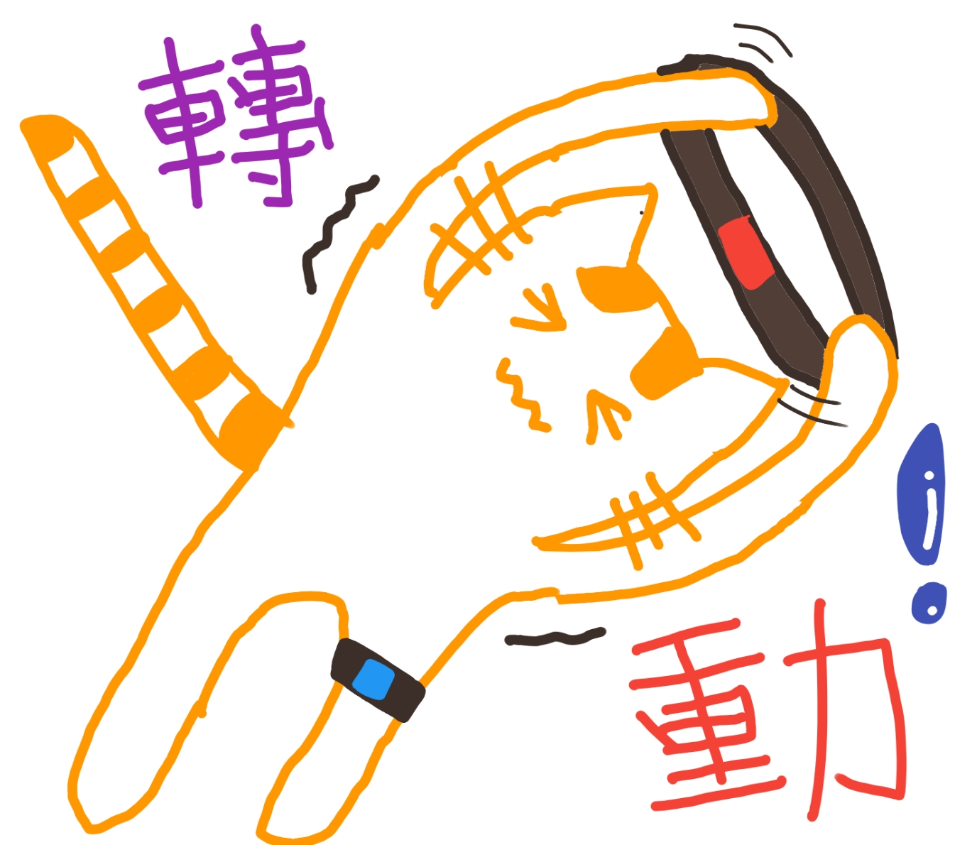 轉動的塗鴉貓